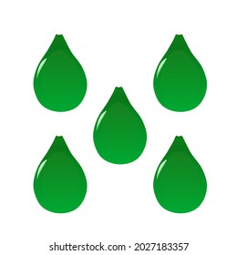 ilustración vectorial de cinco aguacates frescos