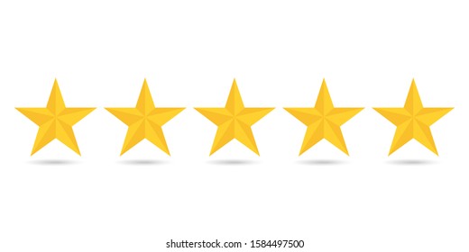 vector illustration five golden stars isolated white background