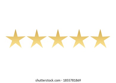 Vector illustration of five golden stars is the best, high quality graphic representation of the concept.