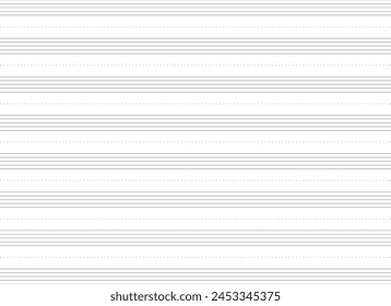 Vector illustration of five lines for writing a musical note on white background