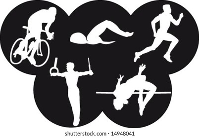 Vector illustration of five olympic sports