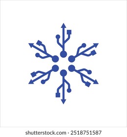 Vector illustration of five simple usb symbols white background, EPS file