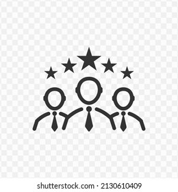 Vector Illustration Of Five Star Group Icon In Dark Color And Transparent Background(png).