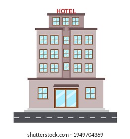Vector illustration of a five star hotel in a tourist spot on the theme of vacation and tourism. perfect for travel and product advertising