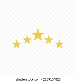 Vector Illustration Of Five Stars. Colored Vector For Website Design .Simple Design On Transparent Background (PNG).