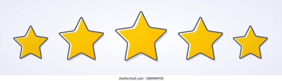 Vector Illustration five stars customer product rating review flat icon for apps and websites