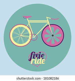 vector illustration fixed gear bicycle (fixie)