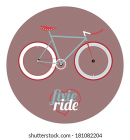 vector illustration fixed gear bicycle (fixie)