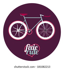 vector illustration fixed gear bicycle (fixie)