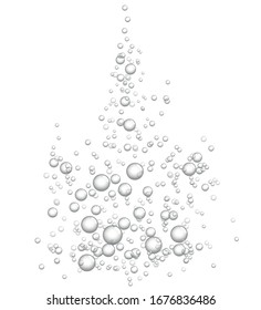 Vector illustration of fizzing bubles isolated on white background