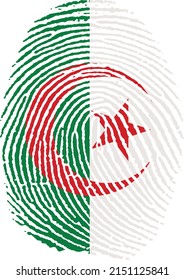 Ilustración vectorial de la bandera de Argelia en forma de huella