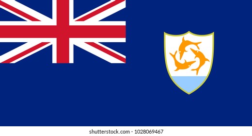 Vector Illustration Flag of Anguilla (UK) for continue, Flag Of Anguilla (UK) Isolated On White Background.