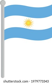 Vektorgrafik der Flagge Argentiniens auf einem Stamm