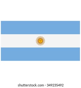 Vector illustration flag of Argentina. Rectangular national flag of Argentina. Argentina flag button