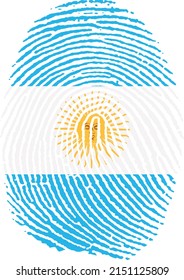 Vector illustration of the flag of argentina in the shape of a footprint