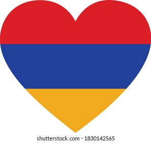vector illustration of Flag of Armenia in heart shape on white background