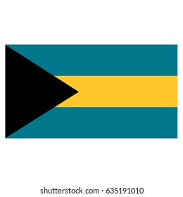vector illustration of flag of Bahamas