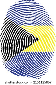 Vector illustration of the flag of Bahamas in the shape of a footprint