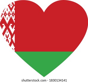 vector illustration of Flag of Belarus in heart shape on white background