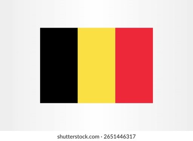 A vector illustration of the flag of Belgium, featuring black, yellow, and red vertical stripes. The flag is a symbol of the Belgian nation, its history, and its identity.