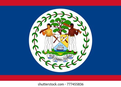 Vector Illustration Flag of Belize for continue.