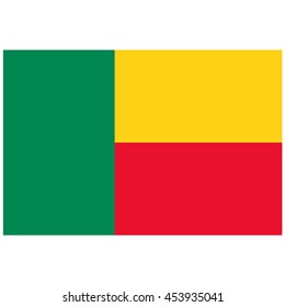 Vector illustration flag of Benin icon. Rectangle national flag of Benin. Benin flag button