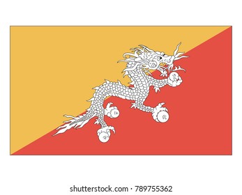 Vector illustration of flag of Bhutan