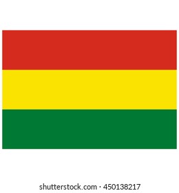 Vector illustration flag of Bolivia icon. Rectangle national flag of Bolivia. Bolivia flag button