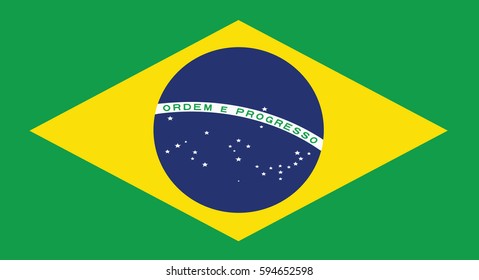 Vector Illustration , Flag of Brazil