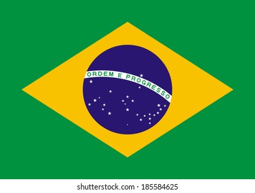 Vector illustration of a flag of Brazil for your design