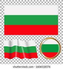 Vector illustration of the flag of Bulgaria. Isolated image of the options of the flag of Bulgaria. Element for decoration.