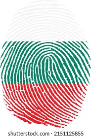 Ilustración vectorial de la bandera de Bulgaria en forma de huella