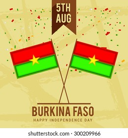  vector illustration of a Flag for Burkina Faso Independence Day.