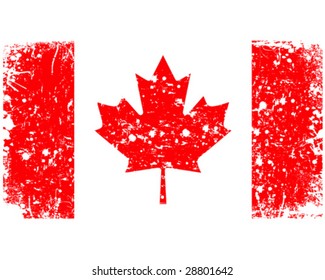 Vector illustration - Flag of Canada in retro style