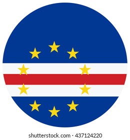 Vector illustration flag of Cape Verde icon. Round national flag of Cape Verde. Cape Verde flag button