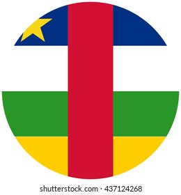Vector illustration flag of Central African Republic icon. Round national flag of Central African Republic. Central African Republic flag button