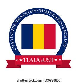 Vector illustration of a Flag for Chad Independence Day.