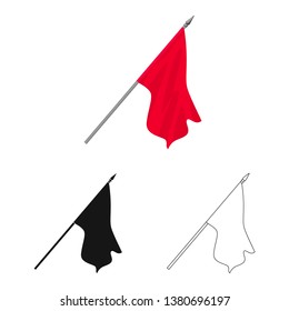 Vector illustration of flag and cloth logo. Set of flag and material vector icon for stock.