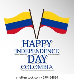 Vector illustration of a Flag for Colombia Independence Day.