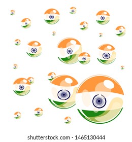 vector illustration flag color bubbles for Independence Day India
