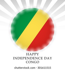 Vector illustration of a Flag for Congo Independence Day.