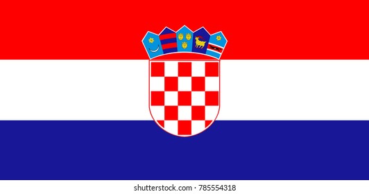 Vector Illustration Flag of Croatia for continue, Flag Of Croatia Isolated On White Background.