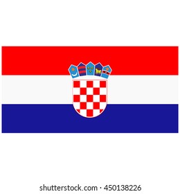 Vector illustration flag of Croatia icon. Rectangle national flag of Croatia. Croatia flag button