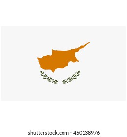 Vector illustration flag of Cyprus icon. Rectangle national flag of Cyprus. Cyprus flag button