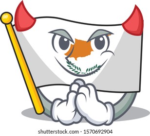 Vector illustration of flag cyprus on a Devil gesture design