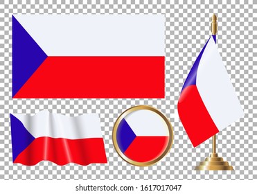 
Vector illustration of the flag of Czech Republic. Isolated image of Czech Republic flag options.
