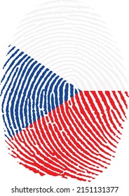 Vector illustration of the flag of czech republic in the shape of a footprint