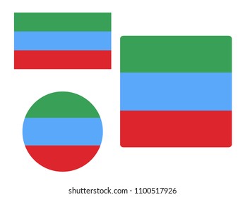 Vector illustration of Flag of Dagestan Set