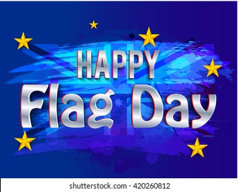 Vector illustration of Flag day with stylish typography background.