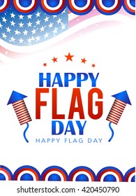 Vector illustration of Flag day with stylish typography background.